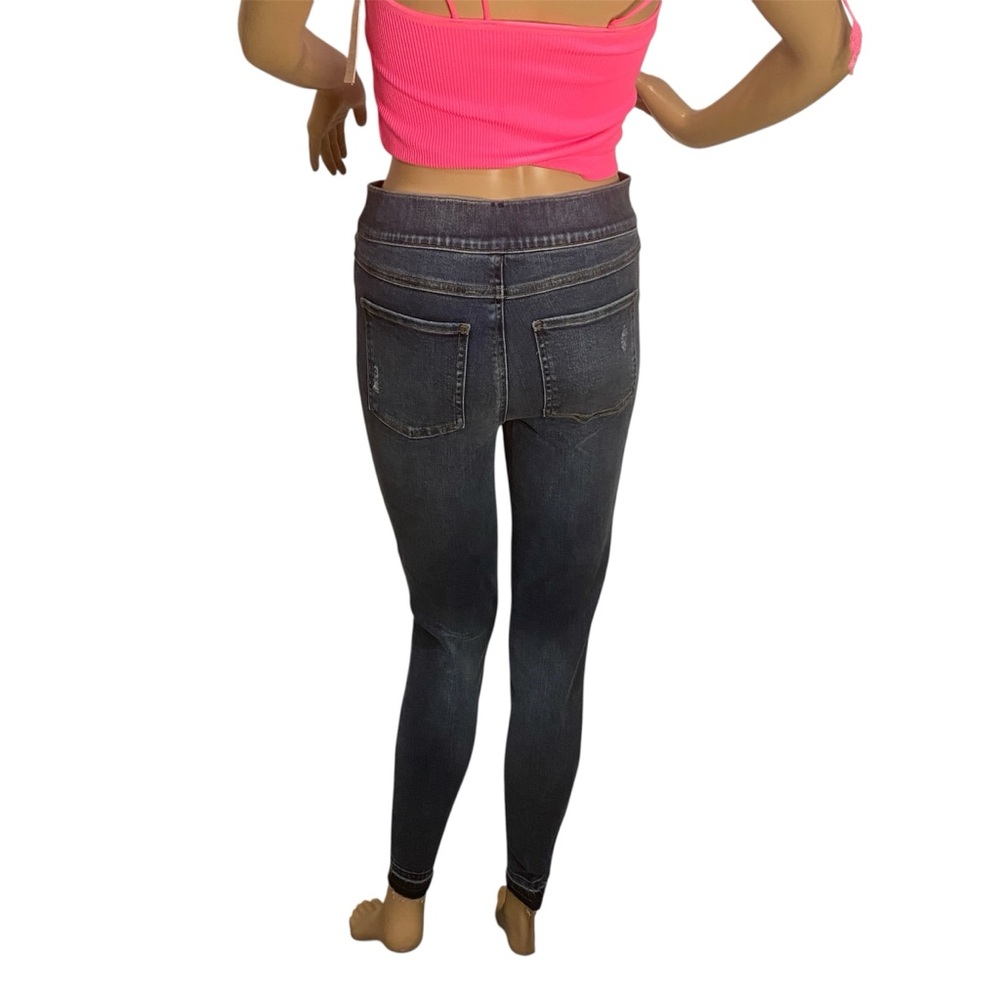 SPANX Distressed Denim Leggings Ankle Stretch Medium Wash Blue Size Small NWT - Picture 6 of 12